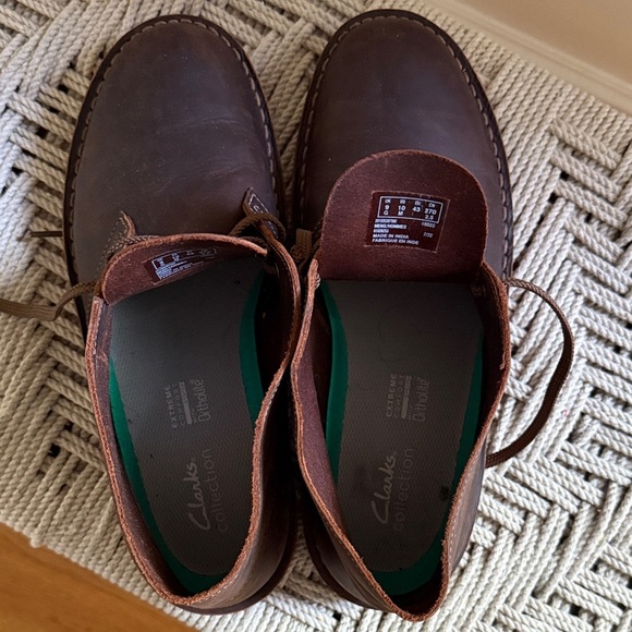Clarks Bushacre Brown Leather Chukka Boots Men's 10 - Picture 9 of 9